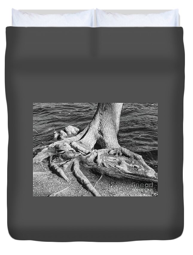 Tree Duvet Cover featuring the photograph Gnarly Roots Tree by Phil Perkins