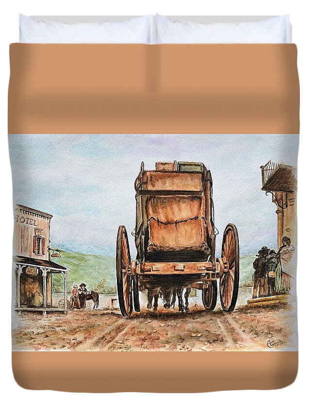 Western Paintings Duvet Cover featuring the painting Go West by Traci Goebel