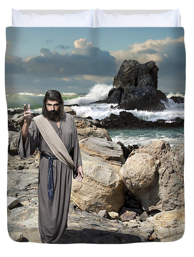 Jesus Duvet Cover featuring the photograph Go Your Faith Has Healed You by Acropolis De Versailles