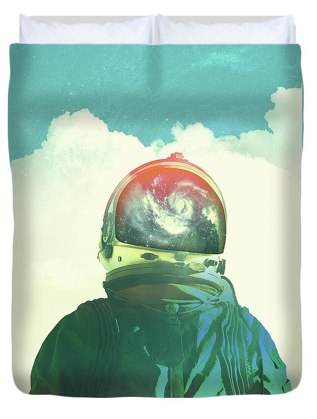 Collage Duvet Cover featuring the photograph God Is An Astronaut by Fran Rodriguez