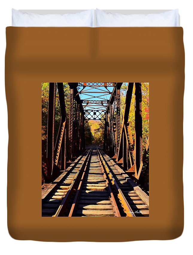 Bridge Duvet Cover featuring the photograph Going Thruogh by Harry Moulton