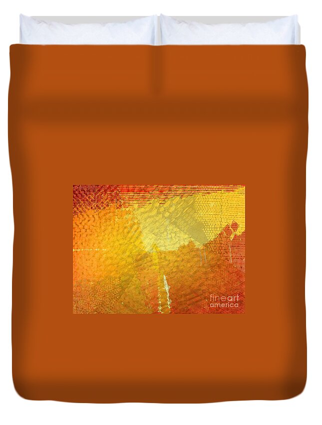 Gold And Orange Duvet Cover featuring the digital art Gold by Cooky Goldblatt