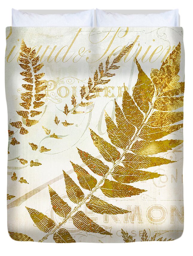 Ferns Duvet Cover featuring the painting Golda I by Mindy Sommers