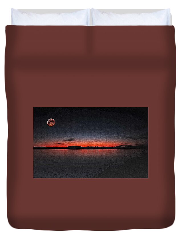 Nature Duvet Cover featuring the painting Golden Dawn by Adam Asar 5 by Celestial Images