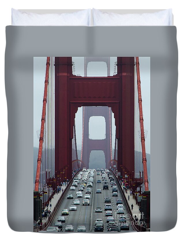 San Francisco Duvet Cover featuring the photograph Golden Gate Bridge, San Francisco by Andy Myatt