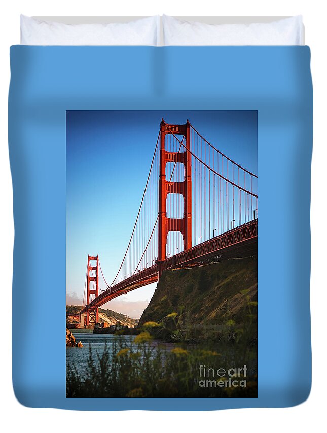 Sfo Duvet Cover featuring the photograph Golden Gate Bridge Sausalito by Doug Sturgess