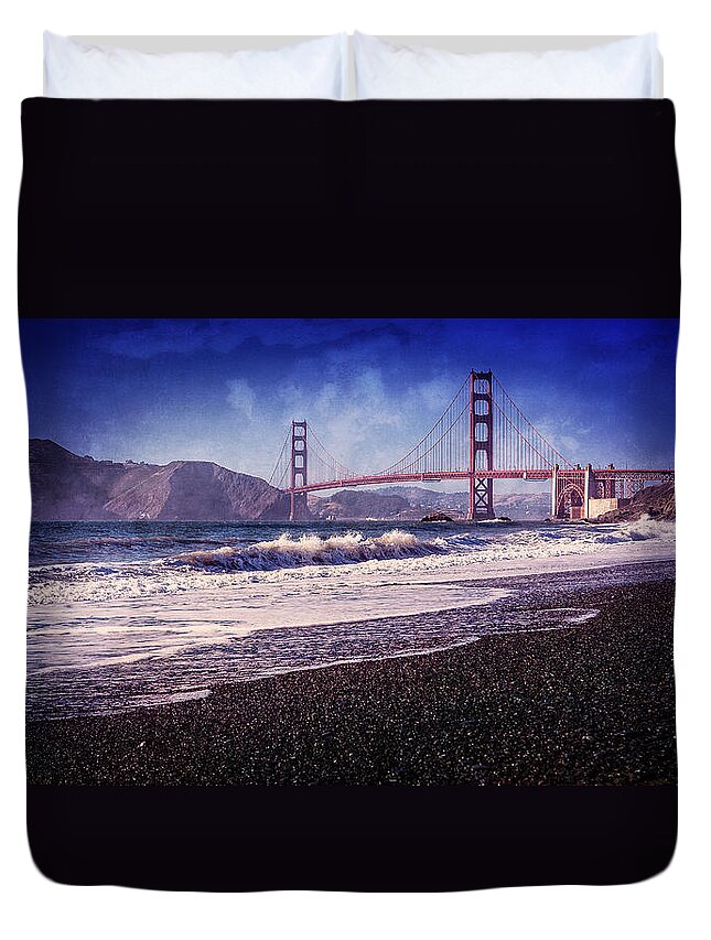 Golden Duvet Cover featuring the photograph Golden Gate by Everet Regal