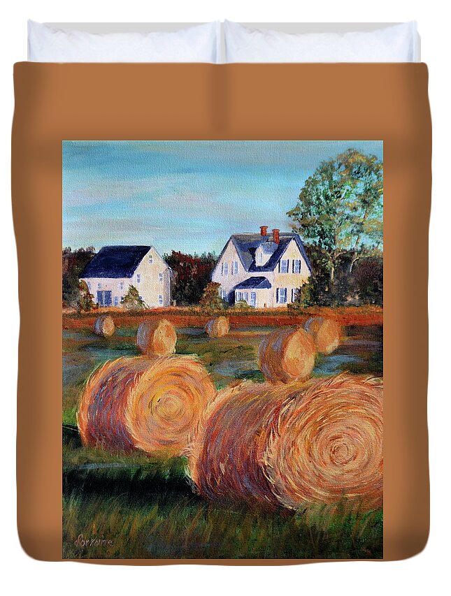 Little Sands Duvet Cover featuring the painting Golden Glow by Lorraine Vatcher