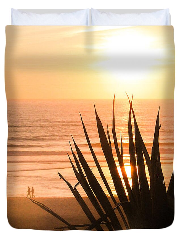 Color Photography Duvet Cover featuring the photograph Golden Hour by Toni Somes