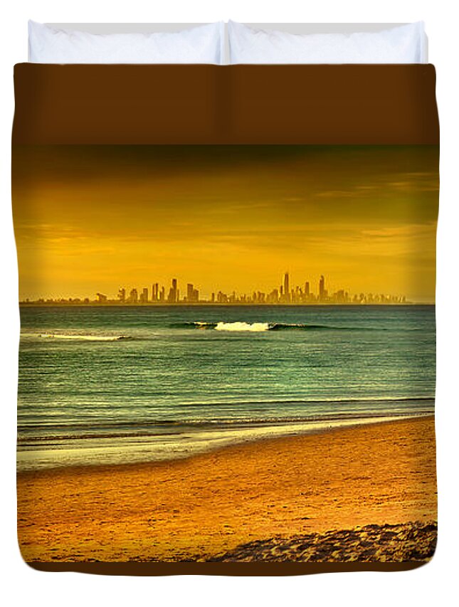 Gold Coast Duvet Cover featuring the photograph Golden Paradise by Az Jackson