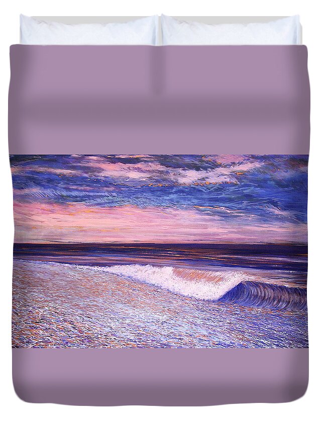 Sea Duvet Cover featuring the painting Golden Sea by Jeanette Jarmon