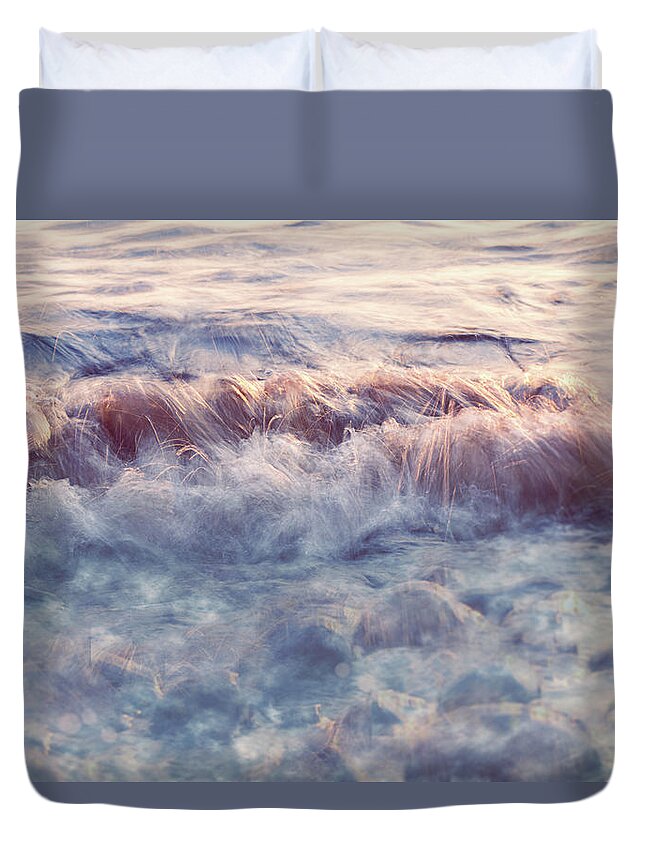 Sea Duvet Cover featuring the photograph Golden Splash by Marcus Karlsson Sall