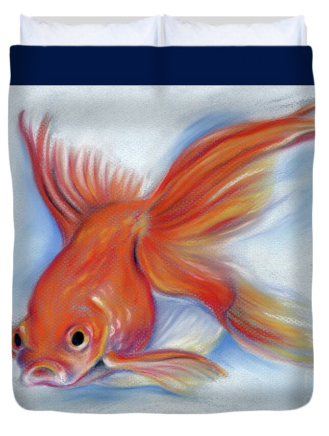 Animal Duvet Cover featuring the pastel Goldfish by MM Anderson