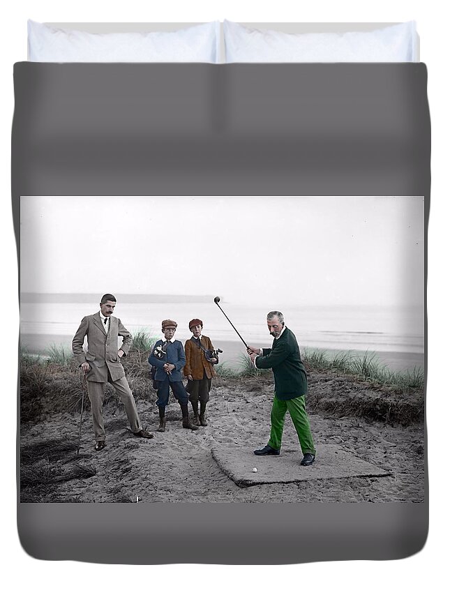 Golf Duvet Cover featuring the digital art Golf 1907 Dream by Newwwman