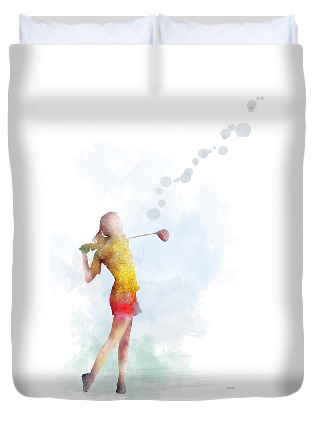 Sport Duvet Cover featuring the digital art Golfer by Marlene Watson