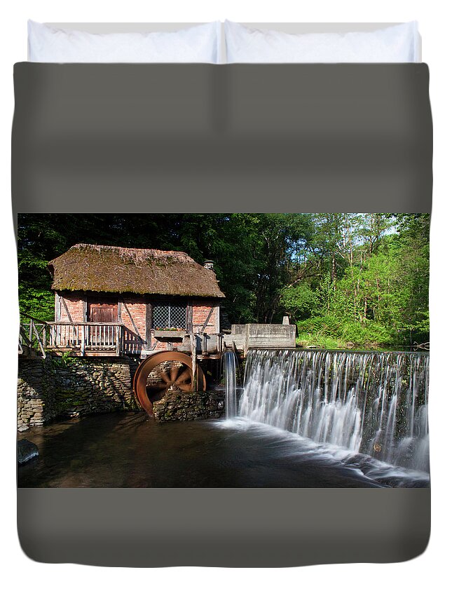 Architecture Duvet Cover featuring the photograph Gomez Mill in Spring #1 by Jeff Severson