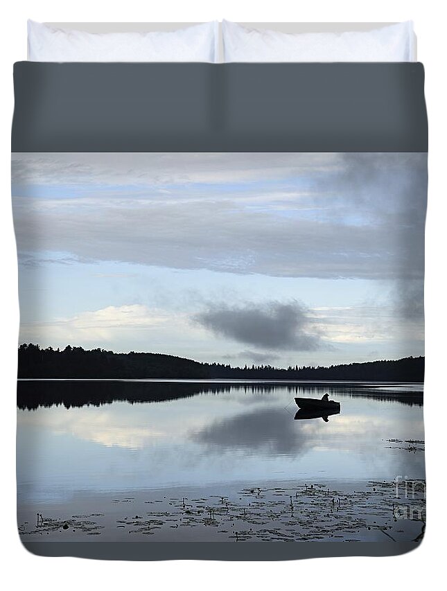 Photography Duvet Cover featuring the photograph Gone Fishing by Larry Ricker