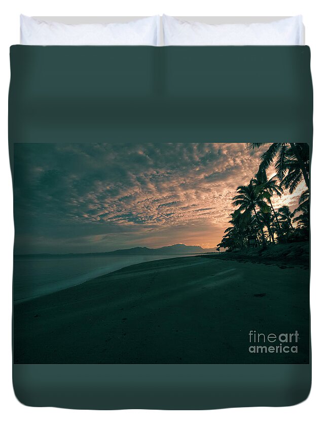 Sunrise Duvet Cover featuring the photograph Good Morning Fiji by Karen Lewis