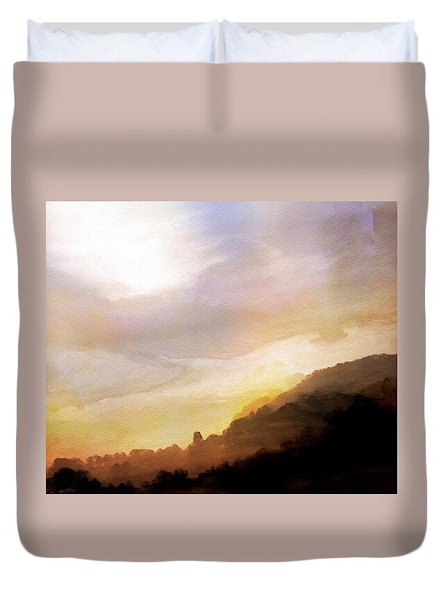 watercolor Painting Duvet Cover featuring the painting Good Morning by Mark Taylor