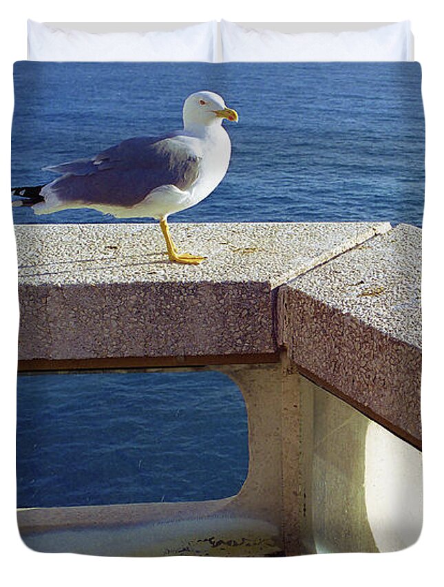 Birds Duvet Cover featuring the photograph Good Morning Sunshine, Monaco by Marc Nader