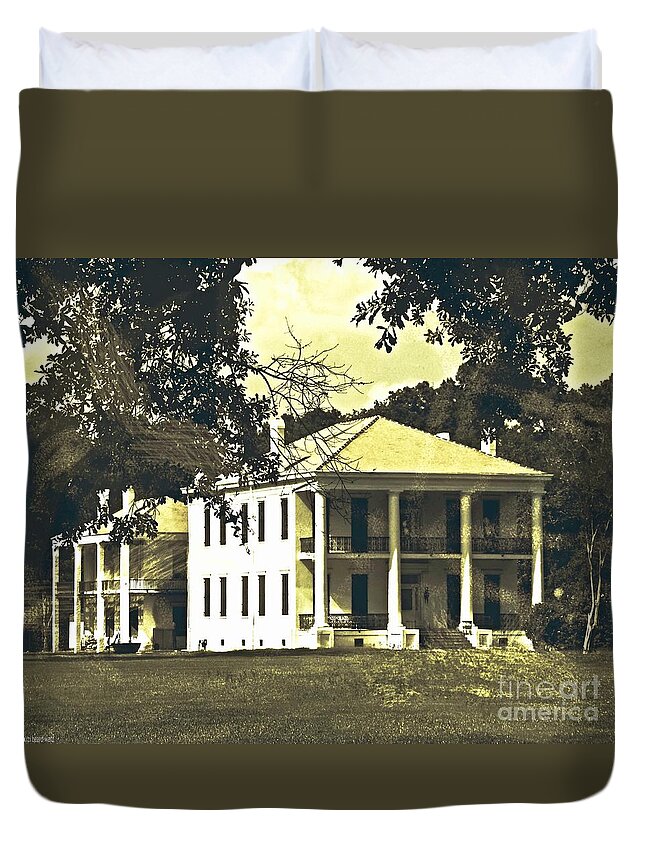Plantation Duvet Cover featuring the photograph Goodwood Plantation Baton Rouge Circa 1852 by Lizi Beard-Ward