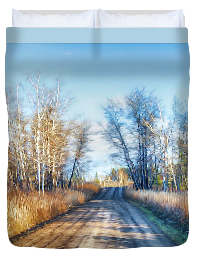 Theresa Tahara Duvet Cover featuring the photograph Goose Lake Road by Theresa Tahara