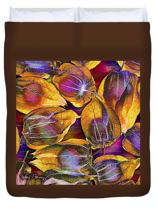 Gooseberry Duvet Cover featuring the digital art Goosed Berry Pods by Barbara Berney