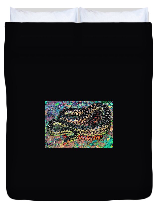 Nature Duvet Cover featuring the photograph Gopher Snake by Pamela Cooper