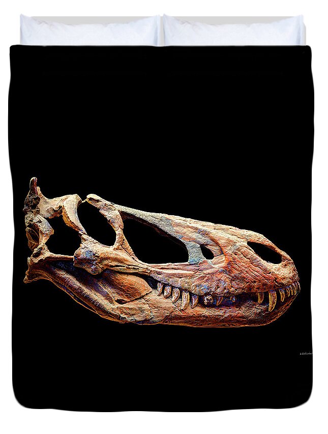 Gorgosaurus Skull Duvet Cover featuring the photograph Gorgosaurus Skull by Weston Westmoreland