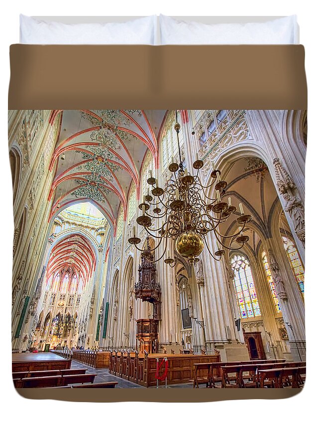 St.john's Cathedral Duvet Cover featuring the photograph Gothic Cathedral by Nadia Sanowar