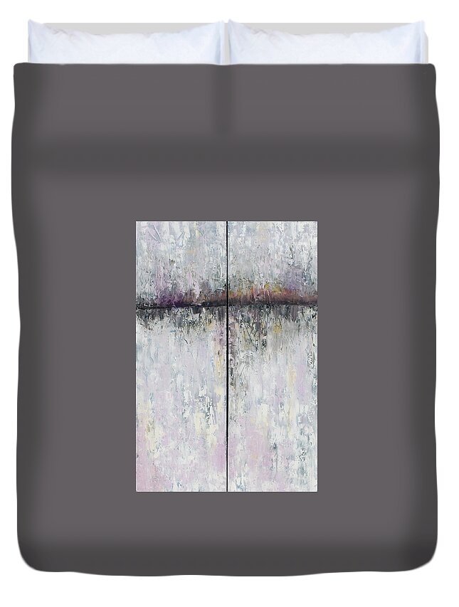 Abstract Duvet Cover featuring the painting Grace by Emily Page