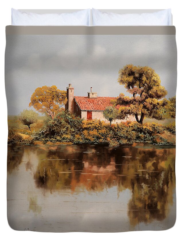 Stolen Painting Duvet Cover featuring the painting Gran Bel Riflesso by Guido Borelli