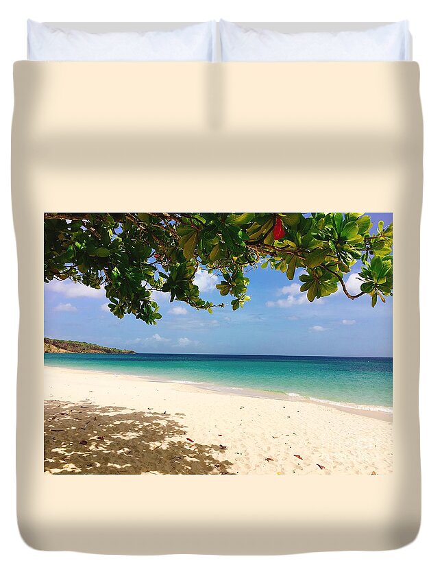Grenada Duvet Cover featuring the photograph Grand Anse Beach by Laura Forde