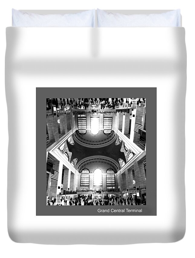 New York City Duvet Cover featuring the photograph Grand Central Terminal Mirrored by Diana Angstadt
