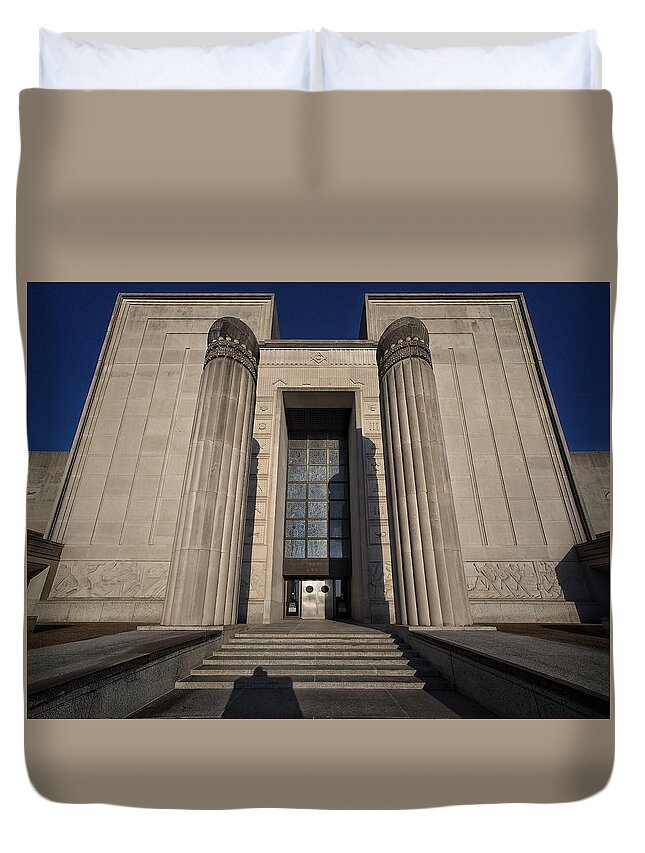 Grand Duvet Cover featuring the photograph Grand Lodge Entrance by Buck Buchanan