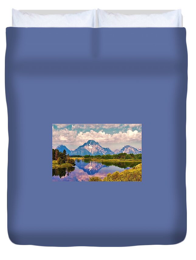 Grand Teton Duvet Cover featuring the photograph Grand Teton by Lisa Dunn