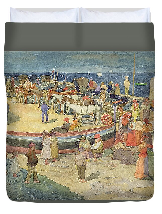 Grande Marina Duvet Cover featuring the painting Grande Marina Capri by Maurice Prendergast