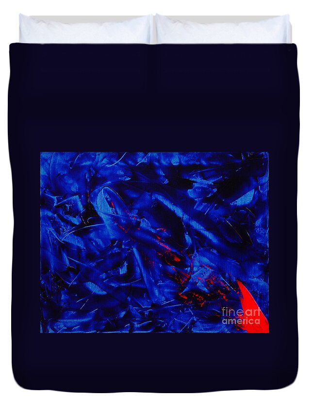 Abstract Duvet Cover featuring the painting Grandma III by Dean Triolo