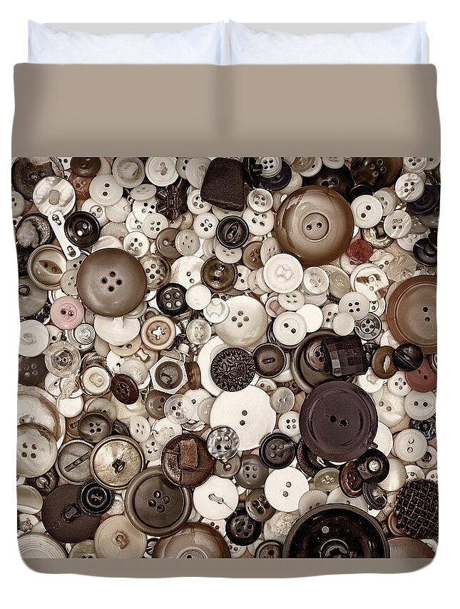 Buttons Duvet Cover featuring the photograph Grandmas Buttons by Scott Norris