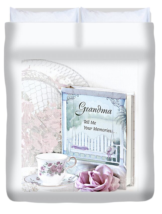 Grandmother Duvet Cover featuring the photograph Grandmother...Tell Me Your Memories by Sherry Hallemeier
