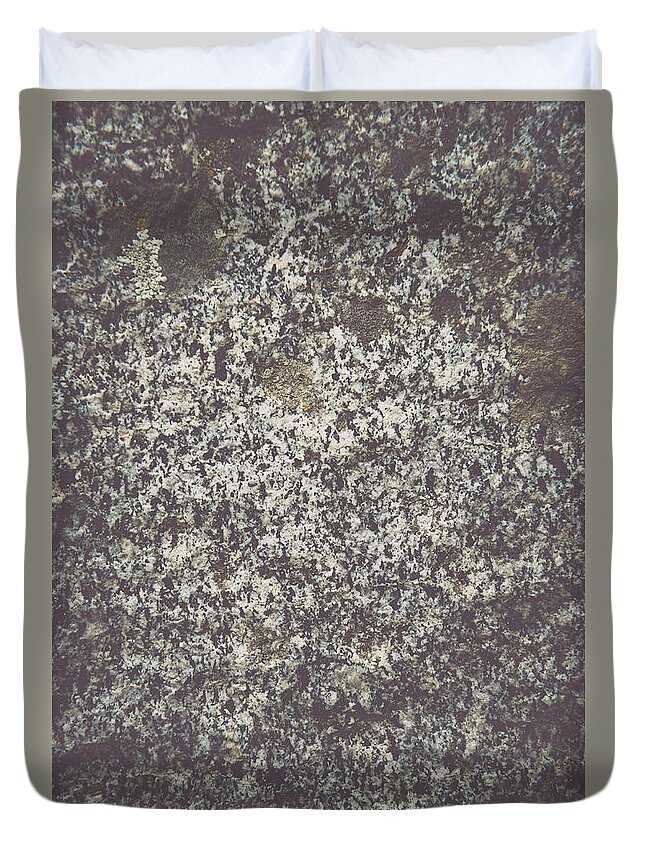 Black Duvet Cover featuring the photograph Granite Background by Brandon Bourdages