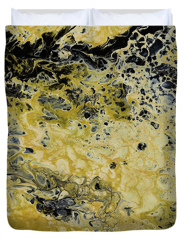 Fluid Duvet Cover featuring the painting Granite by Jennifer Walsh