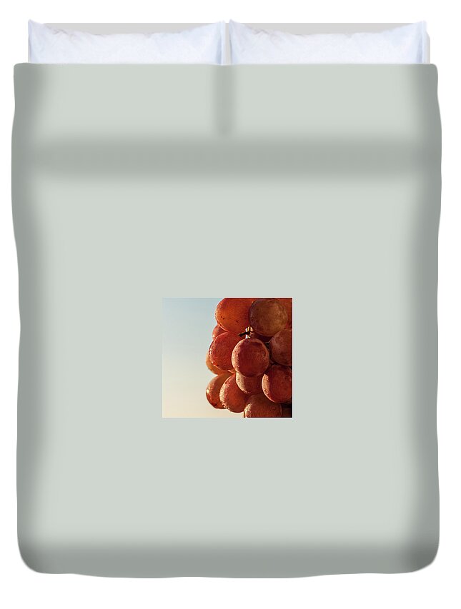 Grapes Cluster Duvet Cover featuring the photograph Grapes cluster by Sergey Simanovsky