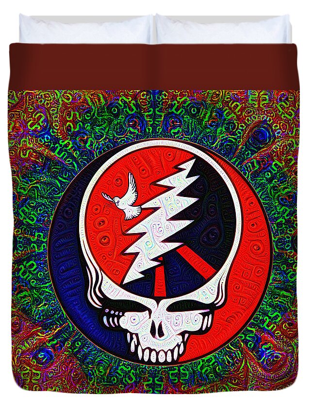 Grateful Duvet Cover featuring the painting Grateful Dead by Bill Cannon