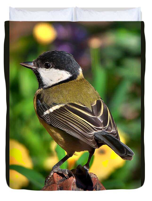Great Tit Duvet Cover featuring the photograph Great Tit British Bird parus major by Martyn Arnold