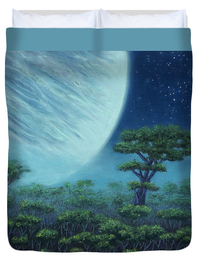 Great Duvet Cover featuring the pastel Great Tree 01 by Michael Heikkinen