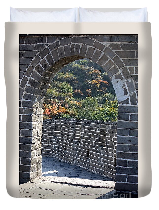 The Great Wall Of China Duvet Cover featuring the photograph Great Wall Archway with Path by Carol Groenen