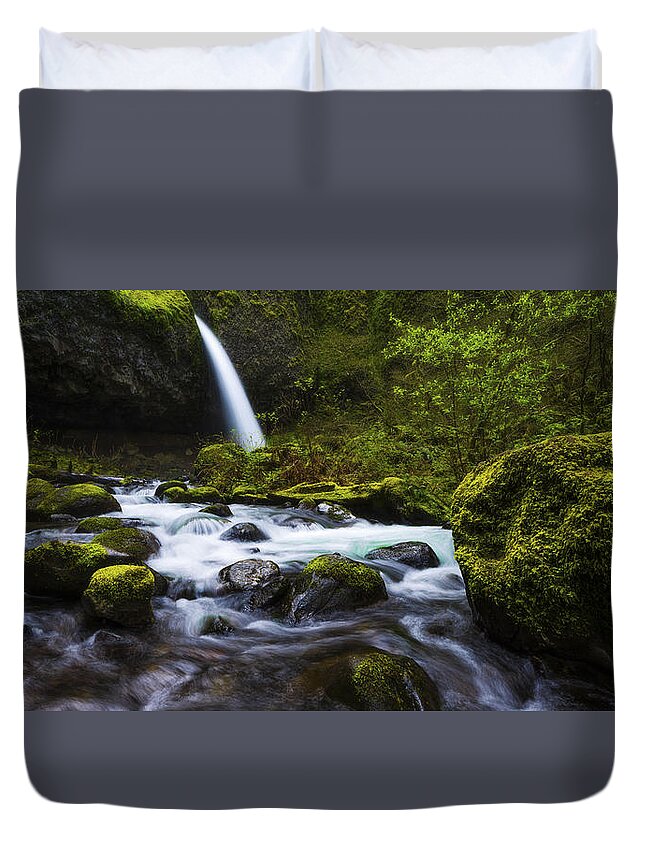 Green Avenue Duvet Cover featuring the photograph Green Avenue by Chad Dutson
