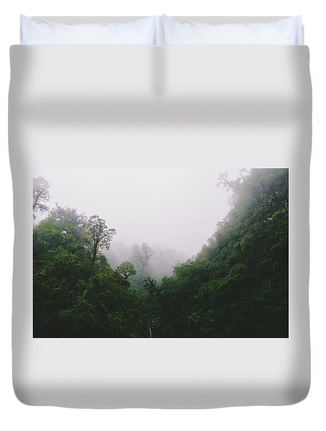 Landscape Duvet Cover featuring the photograph Green Mountain by Leo Moyano