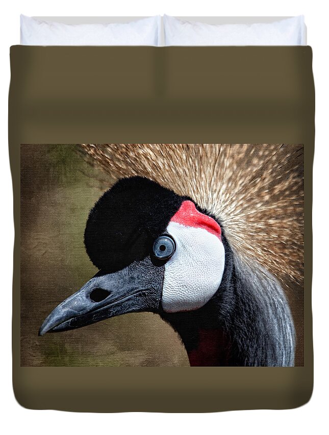 Grey - Crowned Crane Duvet Cover featuring the photograph Grey - crowned Crane by Al Mueller